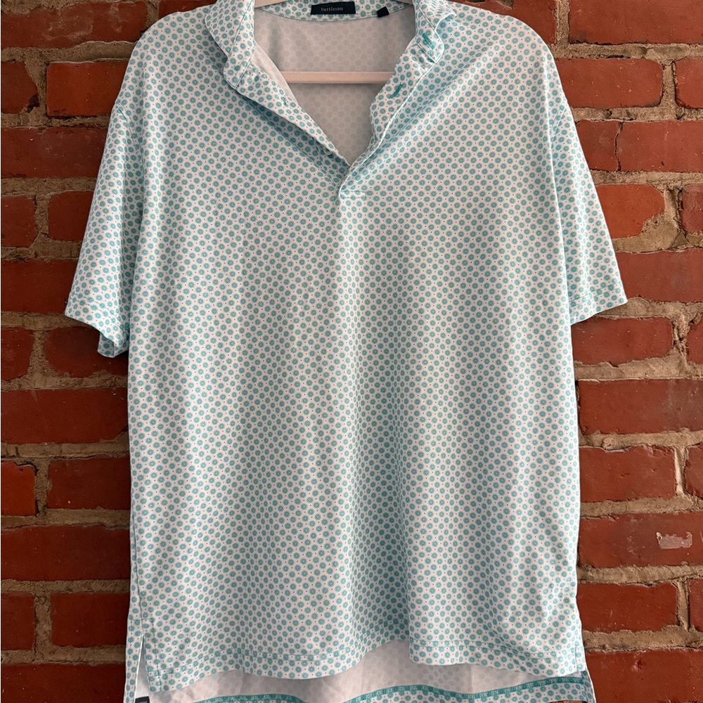 Peter Millar Aqua Micro-Pattern Polo